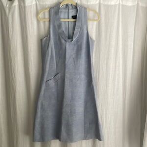 NWOT Zenobia Blue Halter Linen Lined Sheath Mini Dress